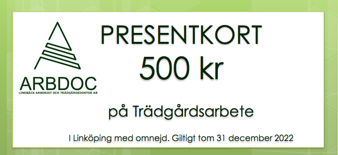 presentkort trädgårdsarbete